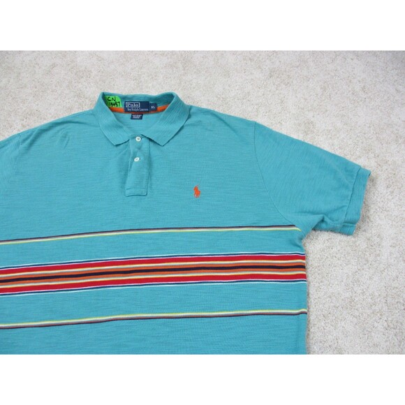 Ralph Lauren Polo Shirt Mens Extra Large XL Green Red Cotton Golf Golfer Preppy - Picture 4 of 11